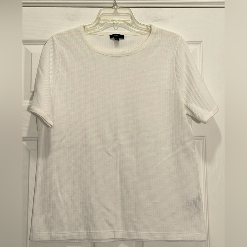 J. Crew Off White Waffle T-Shirt